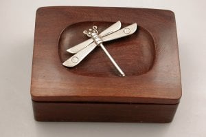William Spratling Ebony Box with Silver Dragonfly