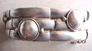 William Spratling Bracelet of "Tubes" with Applied Circles