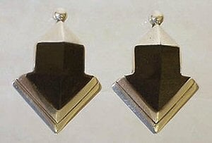 William Spratling Obsidian and Silver Arrow Earrings