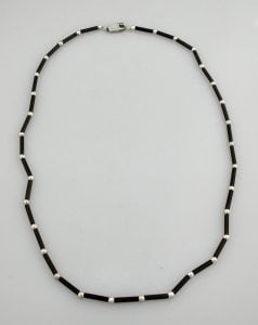 William Spratling Ebony Tube Necklace