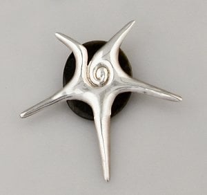 William Spratling Choluteca Brooch on Obsidian