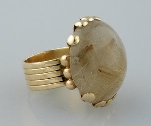 William Spratling Rutilated Quartz Gold Ring