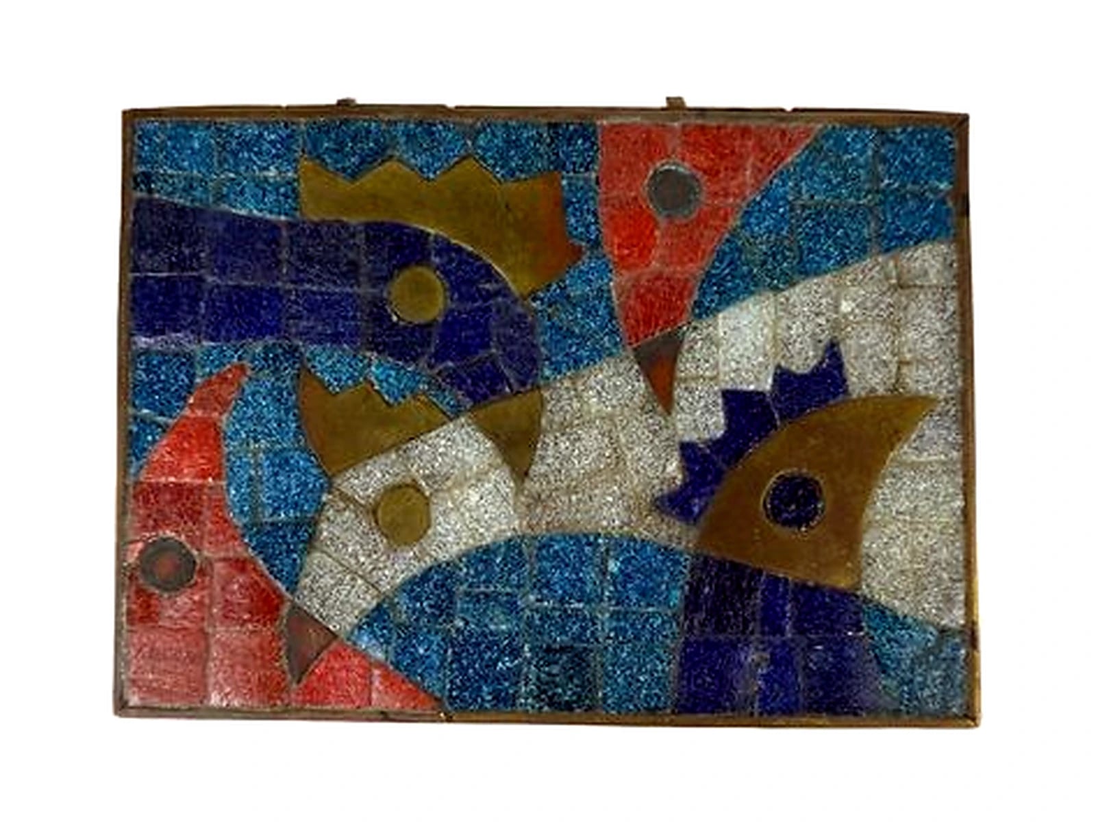 rooster mosaic brass box - Photo 1