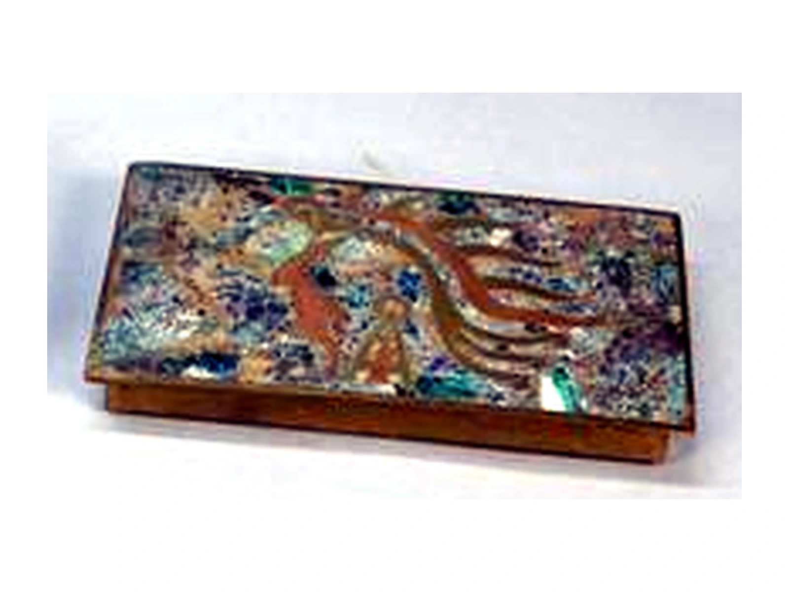 woman with bowl mosaic brass box - Photo 1