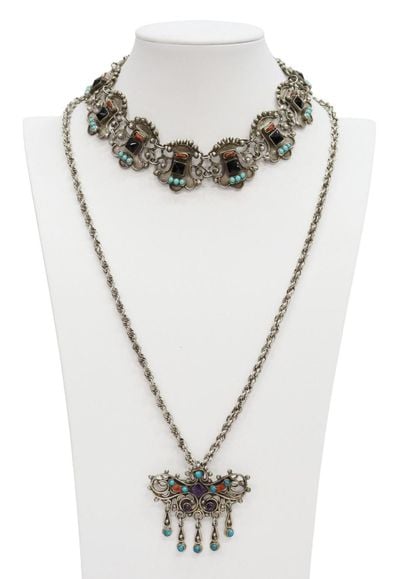 Matl (Matilde Poulat) two hardstone necklaces