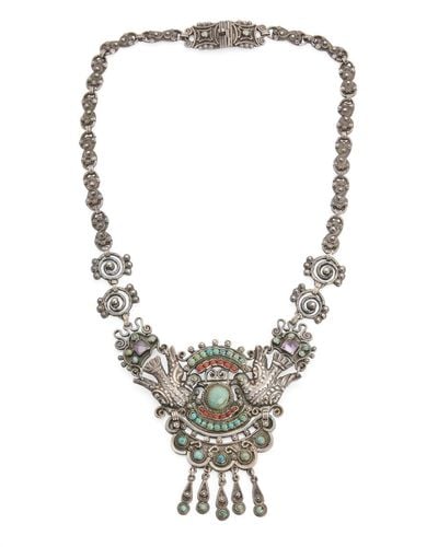 MATL (Matilde Poulat) Dove Drop Necklace with Turquoise and Amethyst