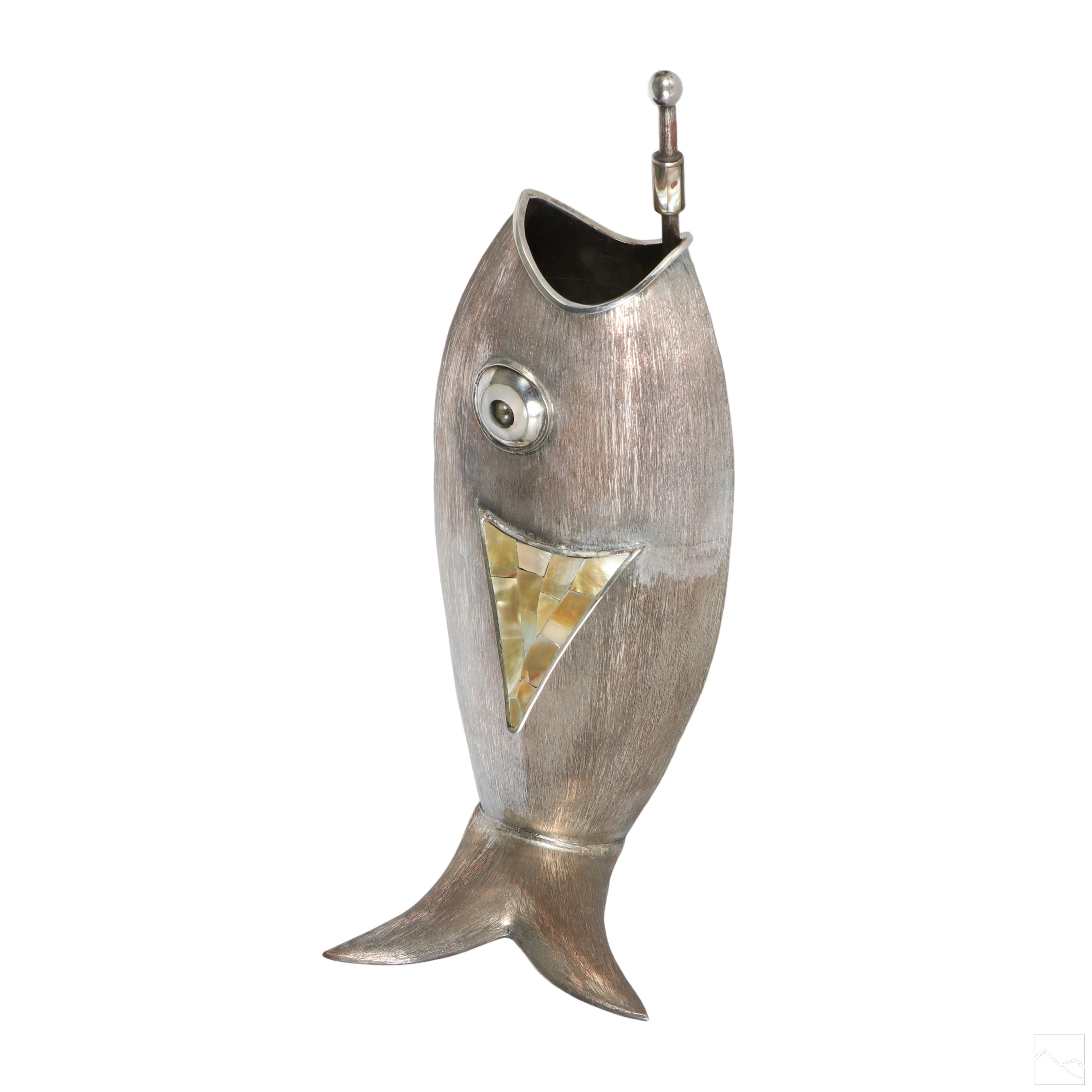 Los Castillo Fish-Form Cocktail Vessel with Mother-of-Pearl Inlay