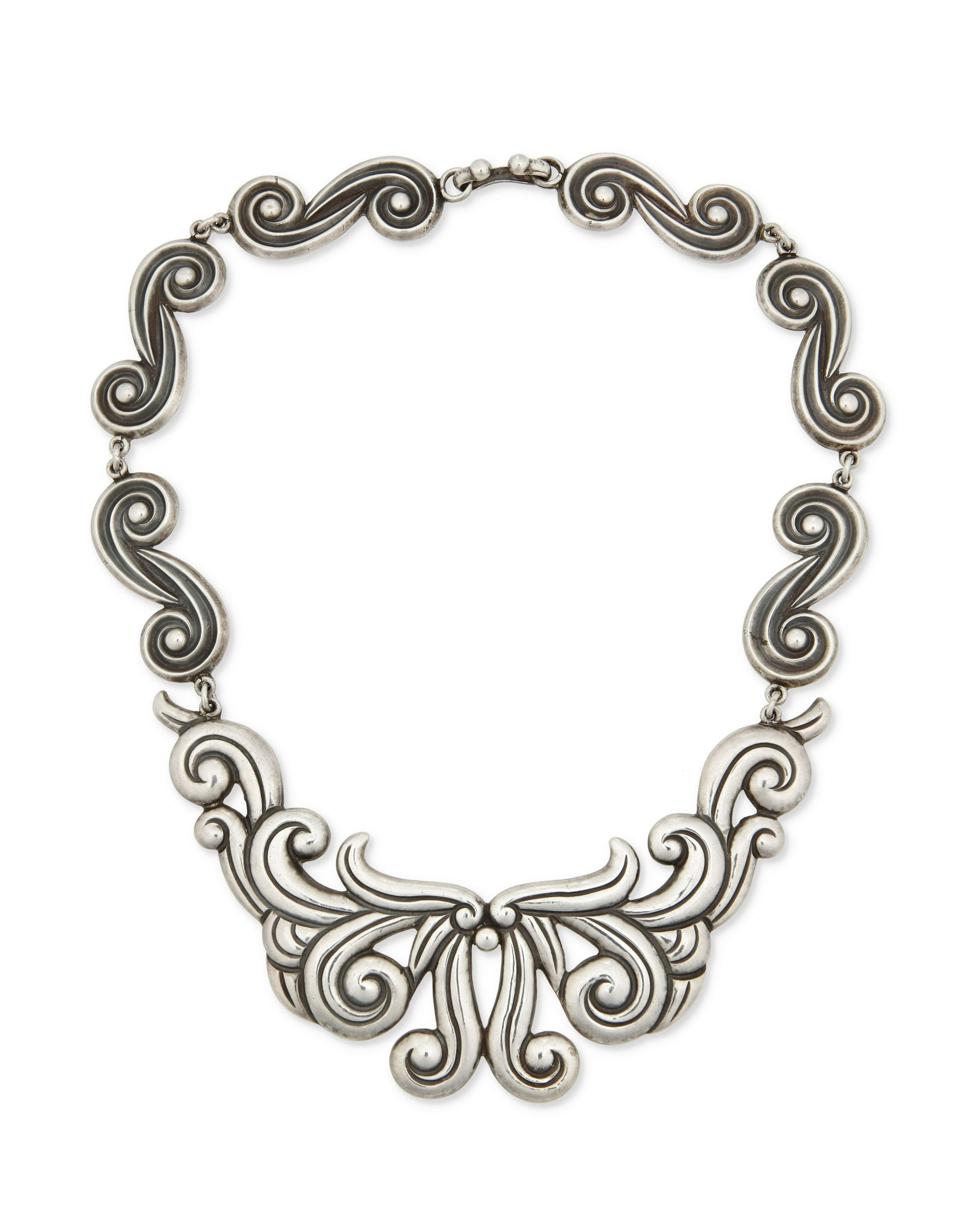 Los Castillo Swirling Repoussé Necklace, Design #366