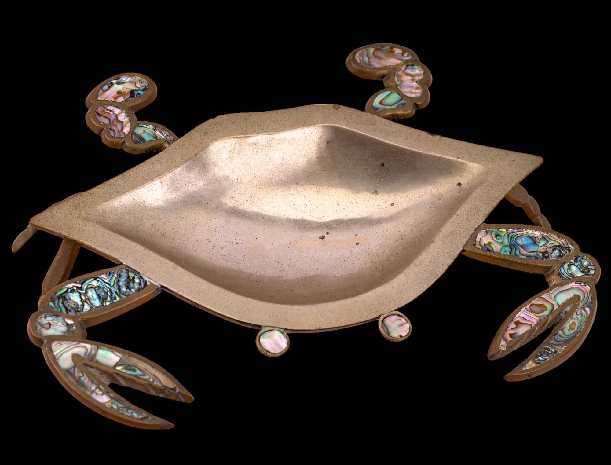 Los Castillo Crab-Form Centerpiece Dish with Abalone Inlay