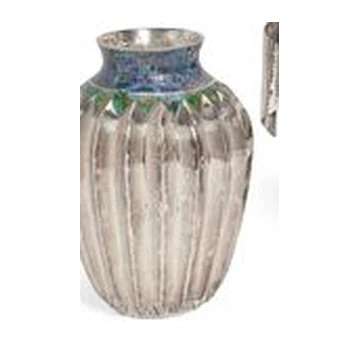 Los Castillo Fluted Vase with Stone-Mosaic Collar