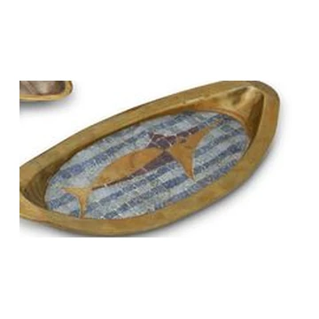Los Castillo Fish-Motif Oval Tray with Mosaic Inlay