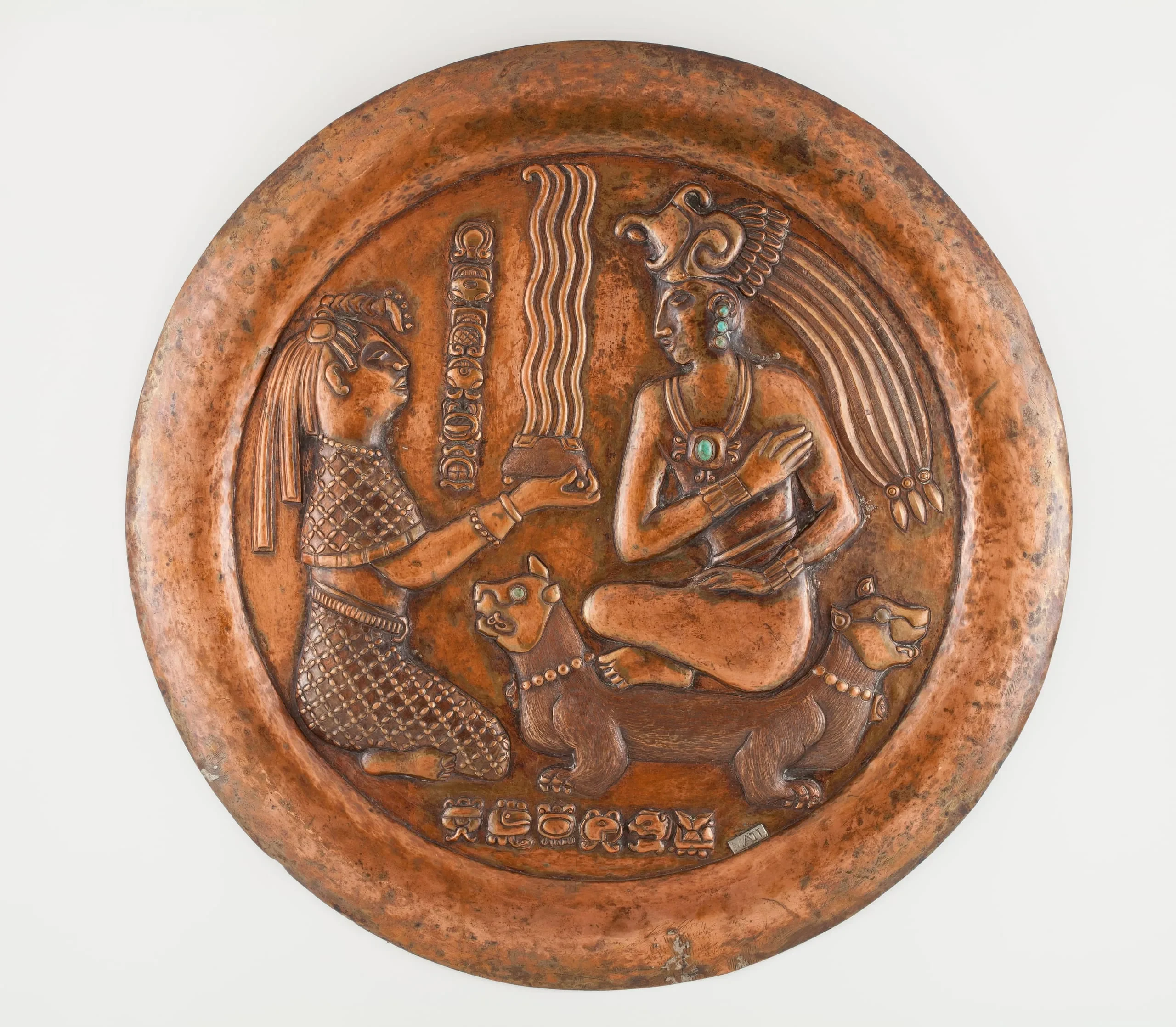 MATL (Matilde Poulat) Copper Charger with Turquoise