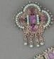 MATL (Matilde Poulat) Amethyst Scrollwork Brooch with Turquoise
