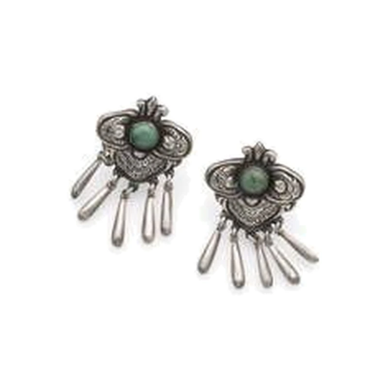 MATL (Matilde Poulat) Fringe Earrings with Turquoise