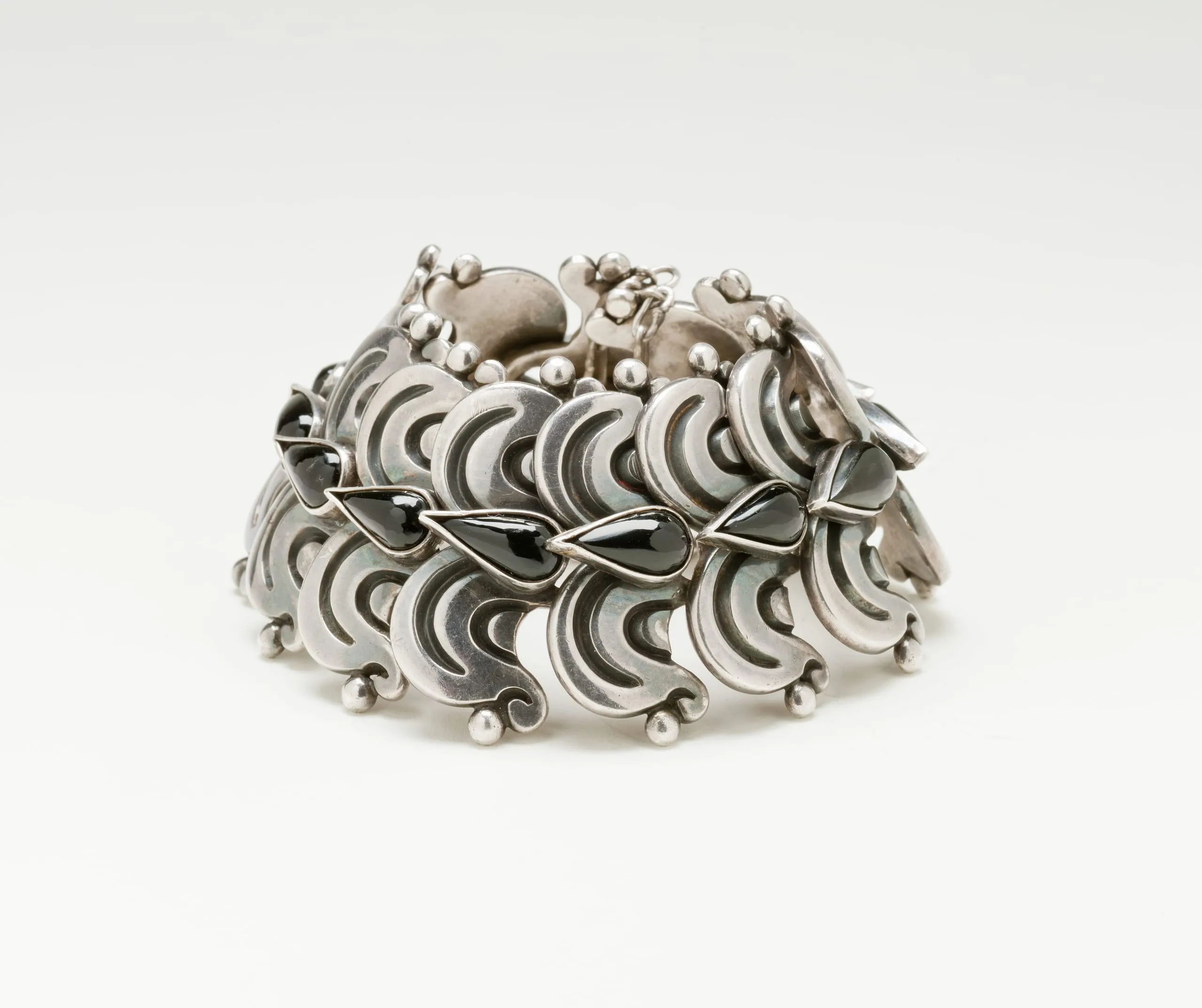 Héctor Aguilar Obsidian Feathers Bracelet