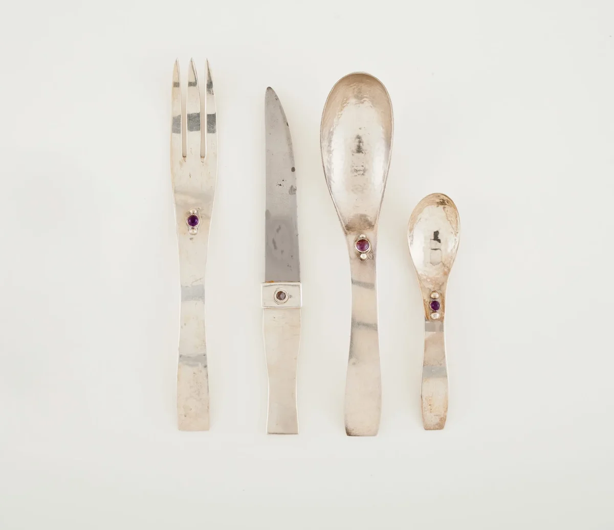 Silver and Amethyst Flatware