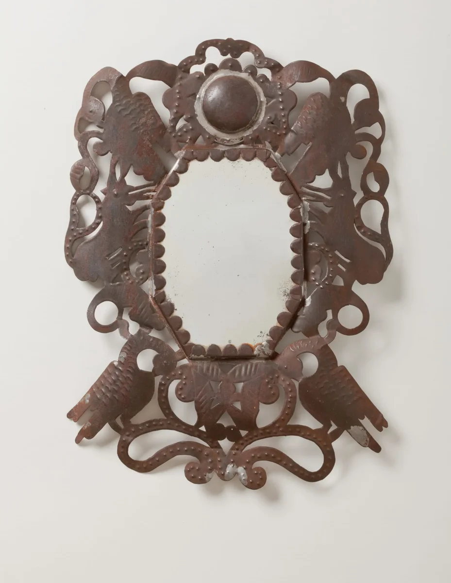 Folk-Style Tin Mirror Frame
