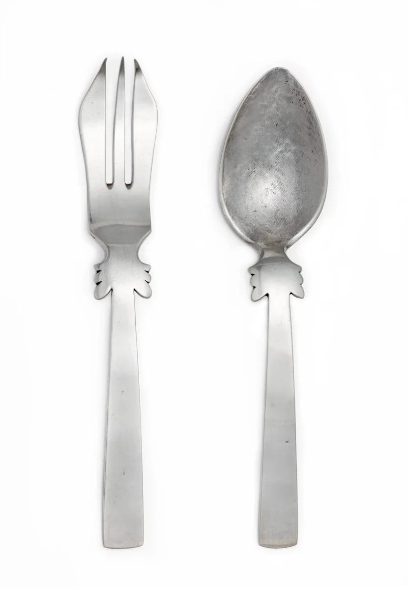 Salad Servers with Pre-Columbian Motifs