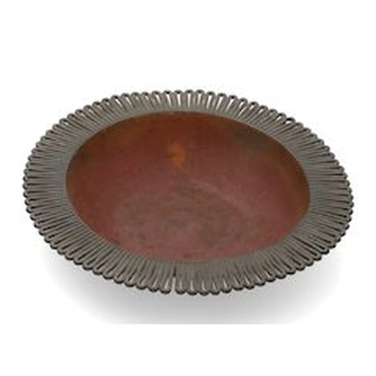 Héctor Aguilar Small Patinated Copper Bowl with Scalloped Edges