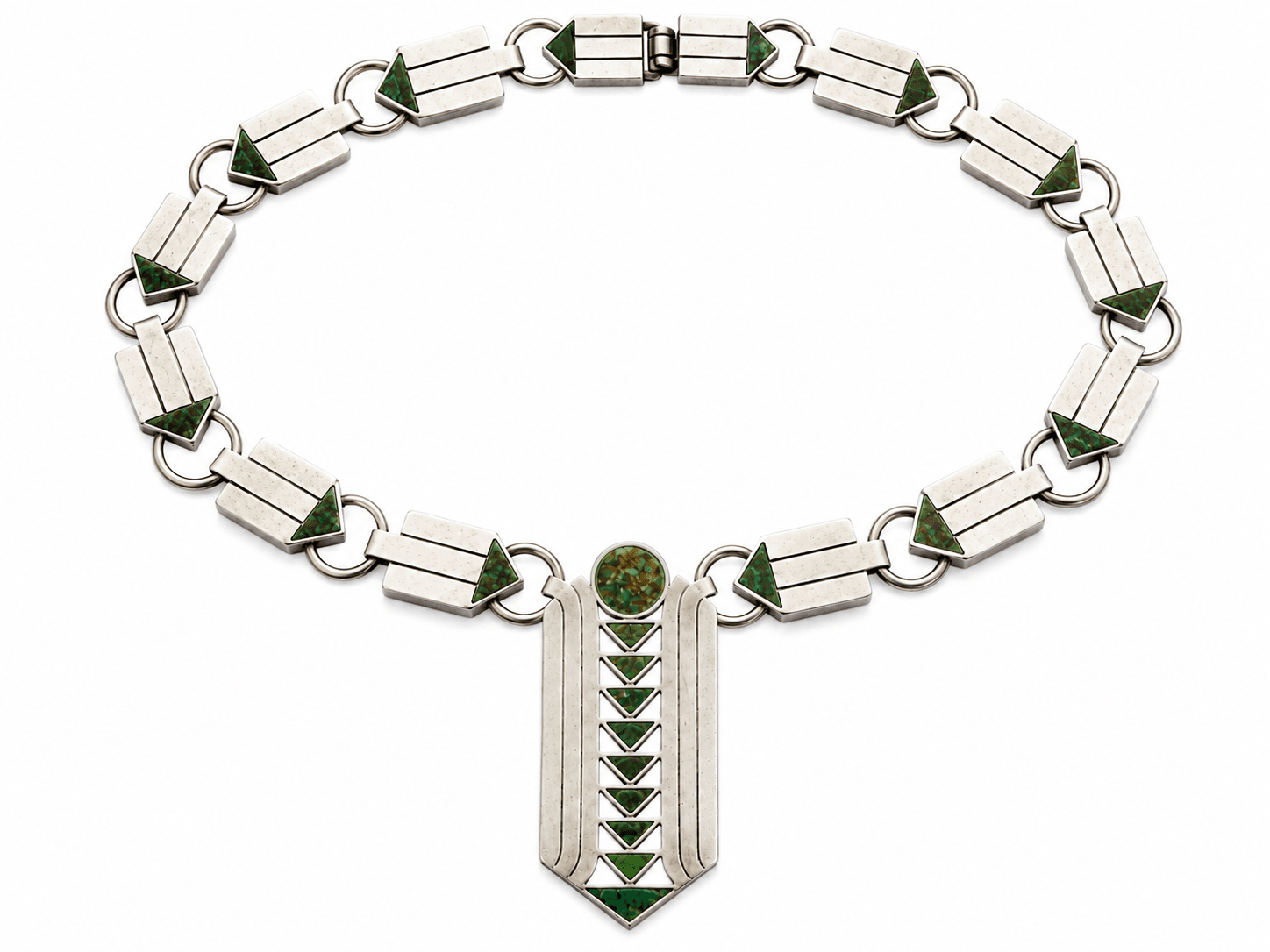 William Spratling Azur Malachite Arrow Necklace