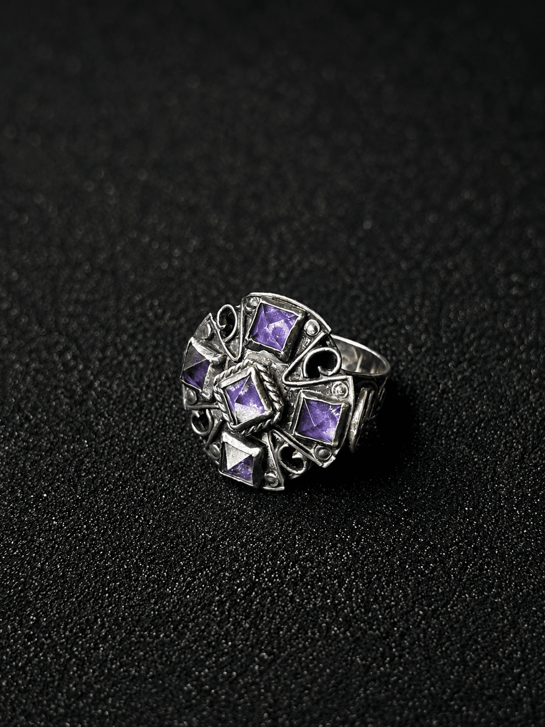 MATL (Matilde Poulat) Shield Ring with Amethyst