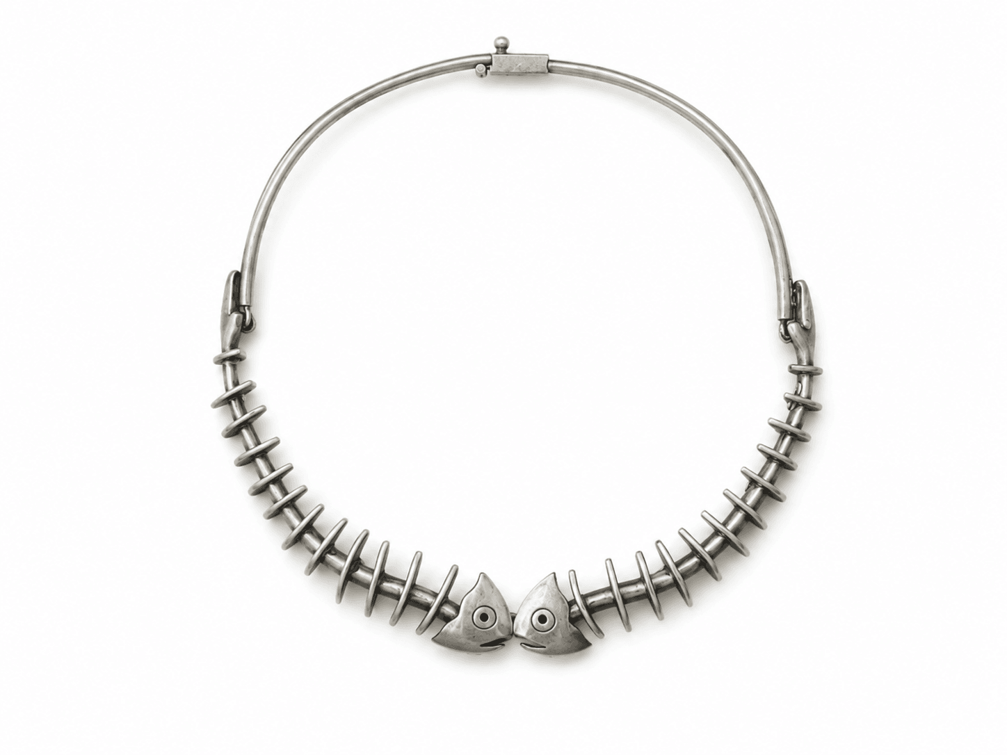 Antonio Pineda Sculptural Fish Skeleton Necklace