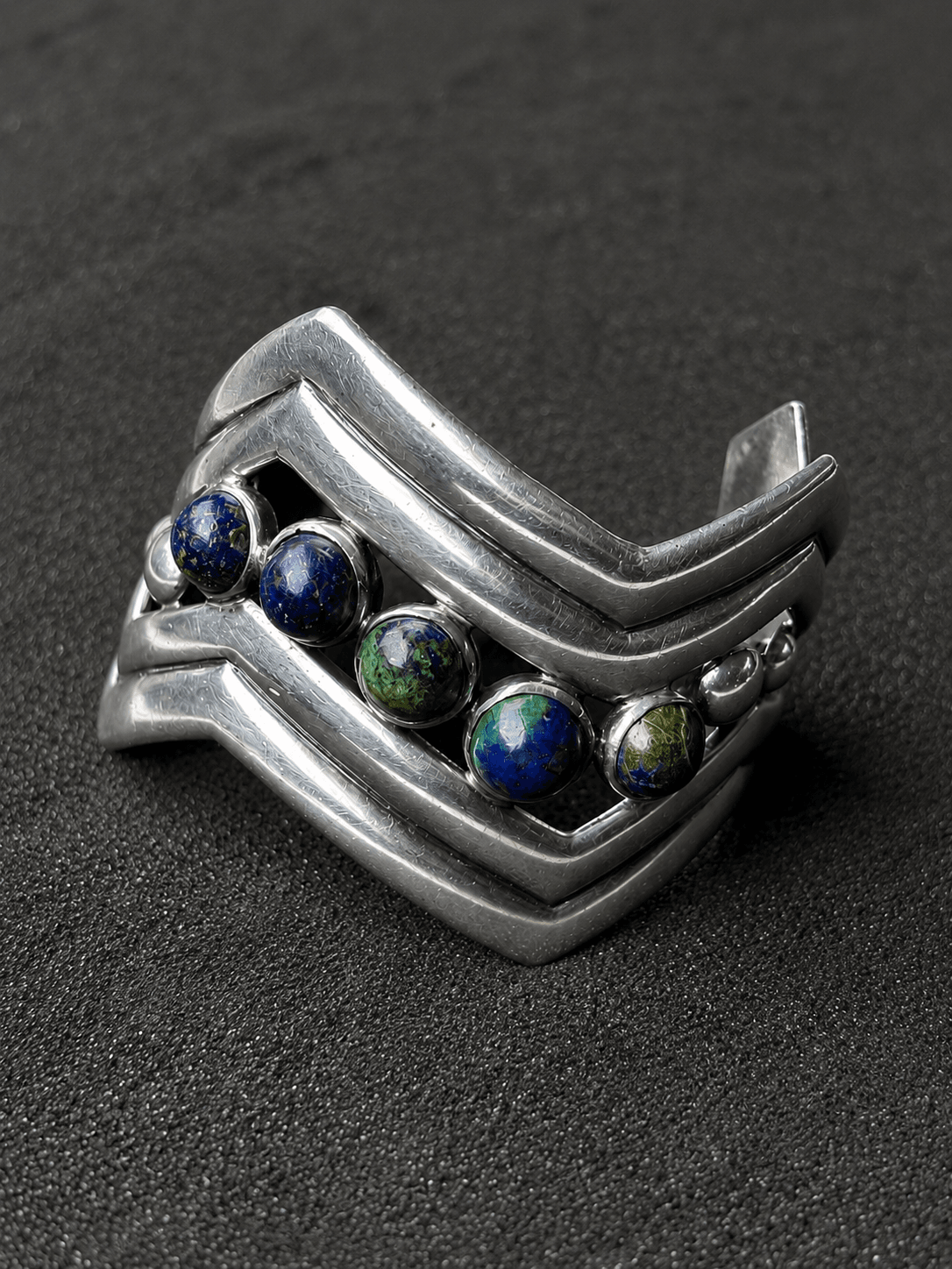 William Spratling Zig Zag Bracelet with Azur Malachite