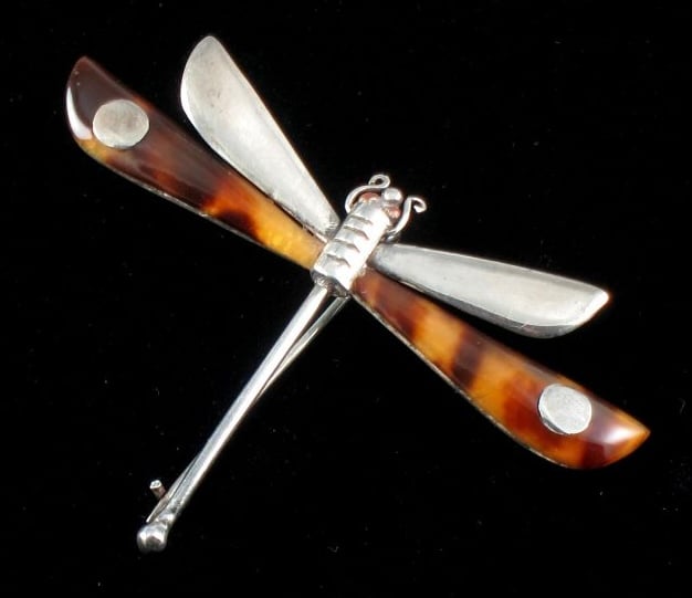 William Spratling Tortoise Shell Dragonfly Brooch