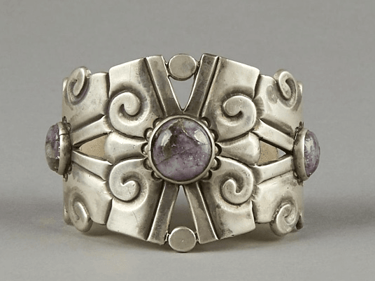 William Spratling Nahui Olin Amethyst Cuff Bracelet