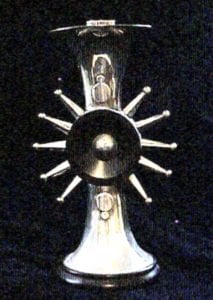 William Spratling Sunburst Candlestick of Silver and Ebony