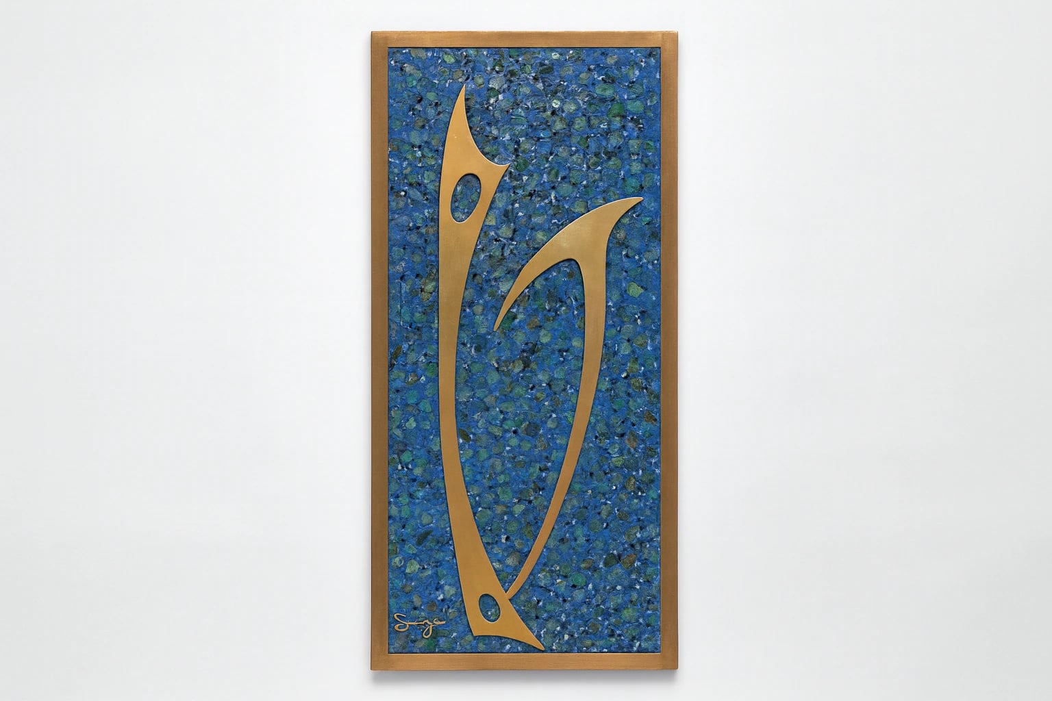 Sigi Pineda Blue Mosaic Mixed-Media Wall Plaque