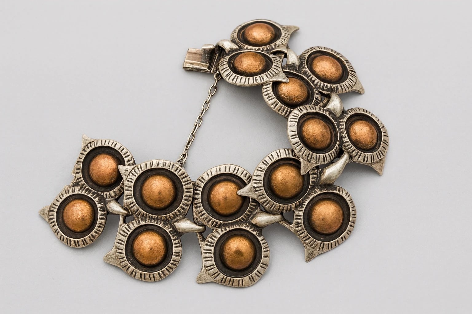 William Spratling Owl Bracelet with Copper Eyes