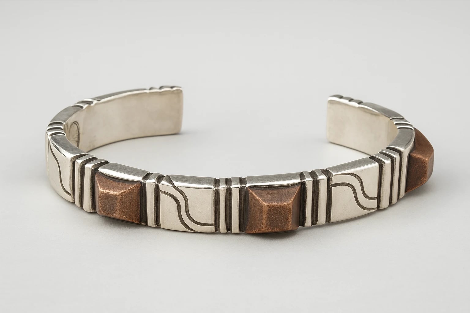 William Spratling Silver and Bronze Bracelet