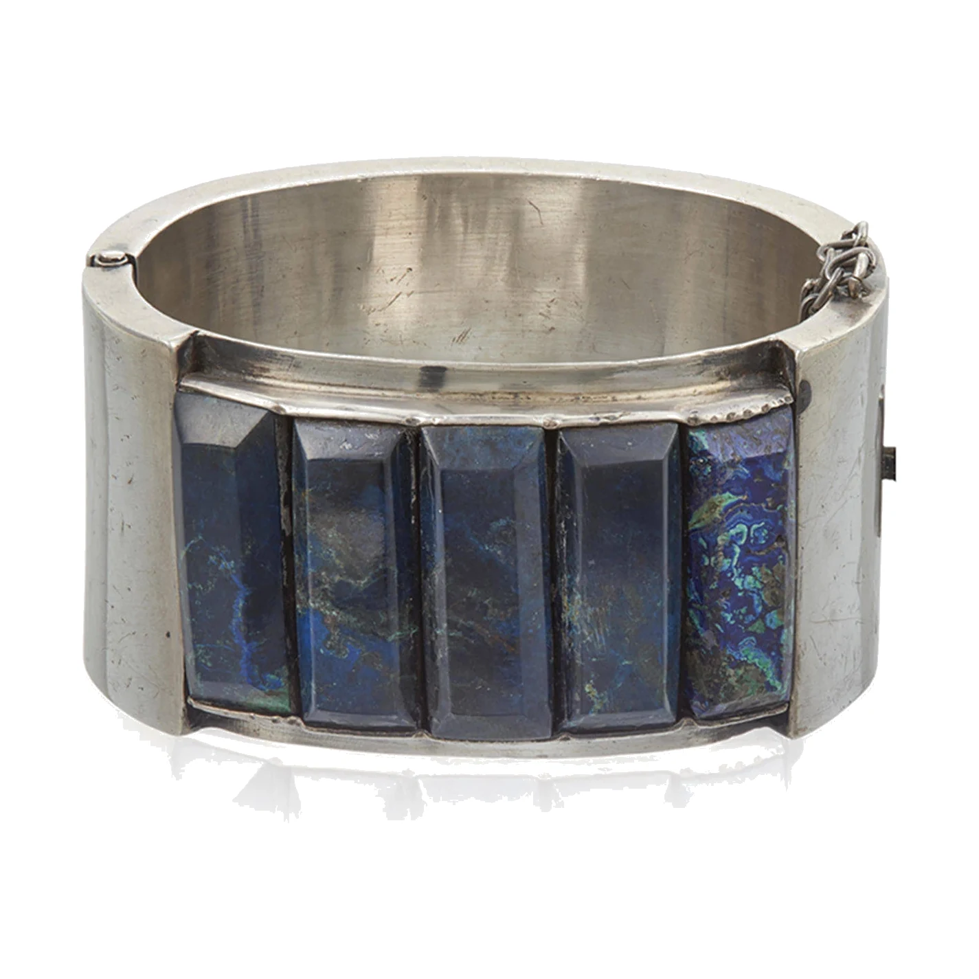 Antonio Pineda Azurmalachite and Silver Cuff Bracelet