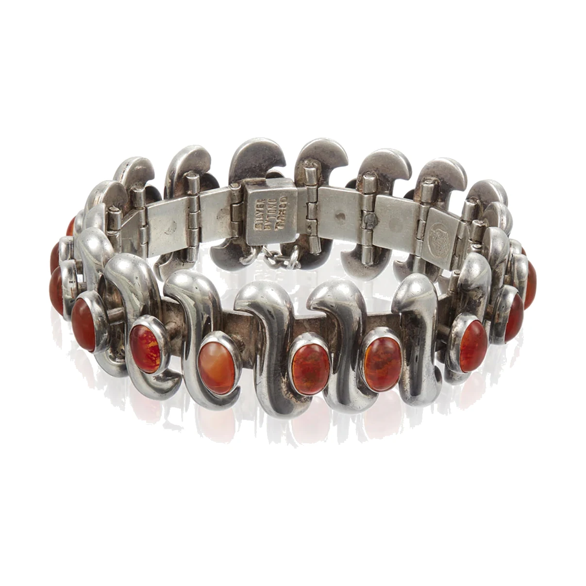Antonio Pineda Fire Opal and Silver S-Link Bracelet