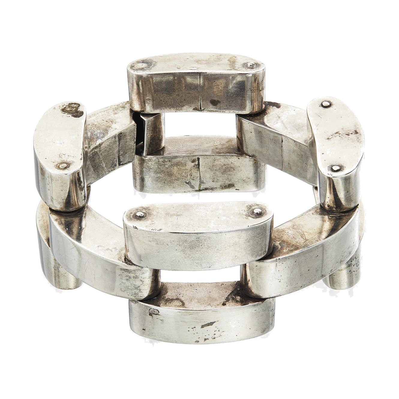 Fred Davis Rounded-Link Silver Bracelet