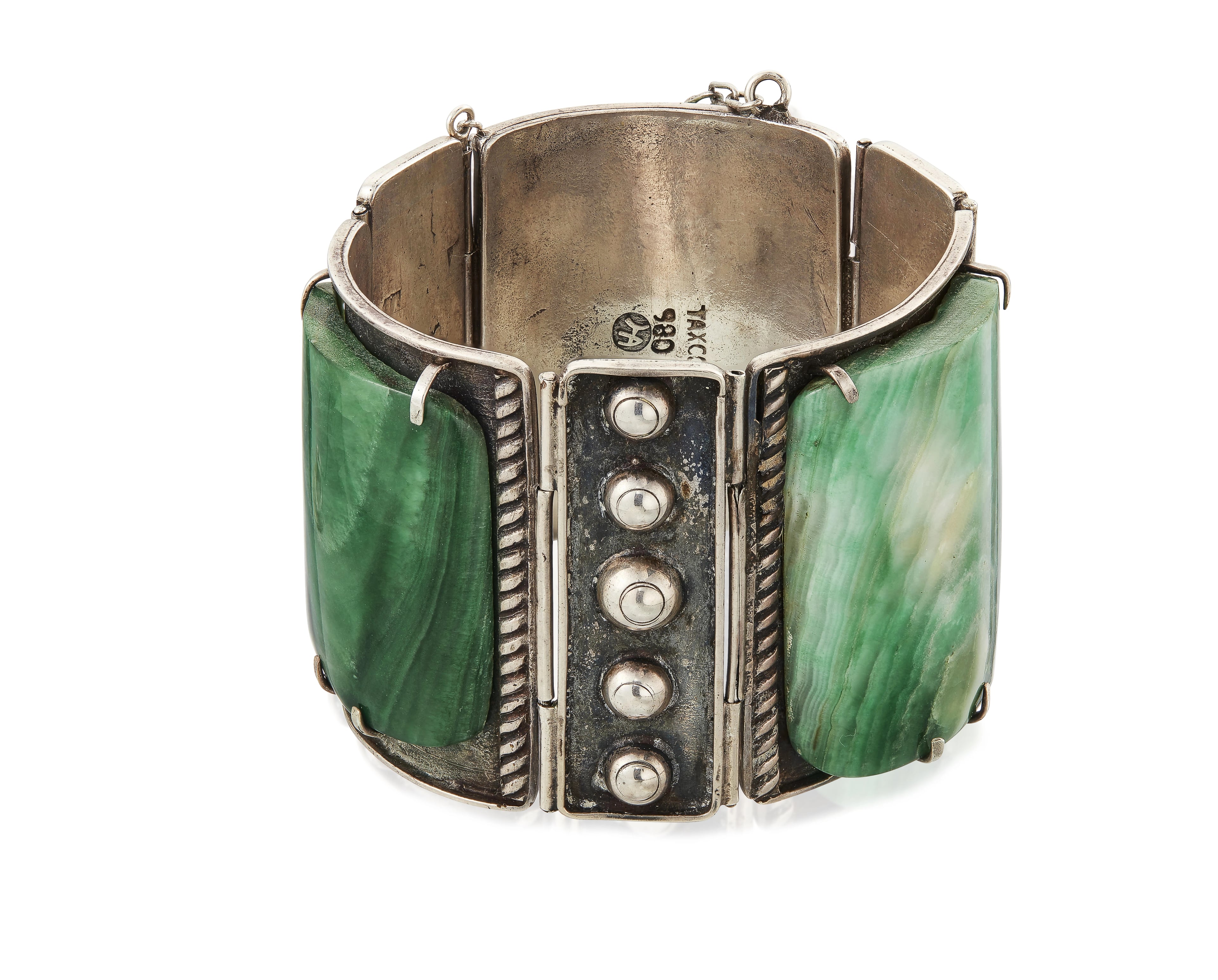 Héctor Aguilar Jade and Silver Bracelet