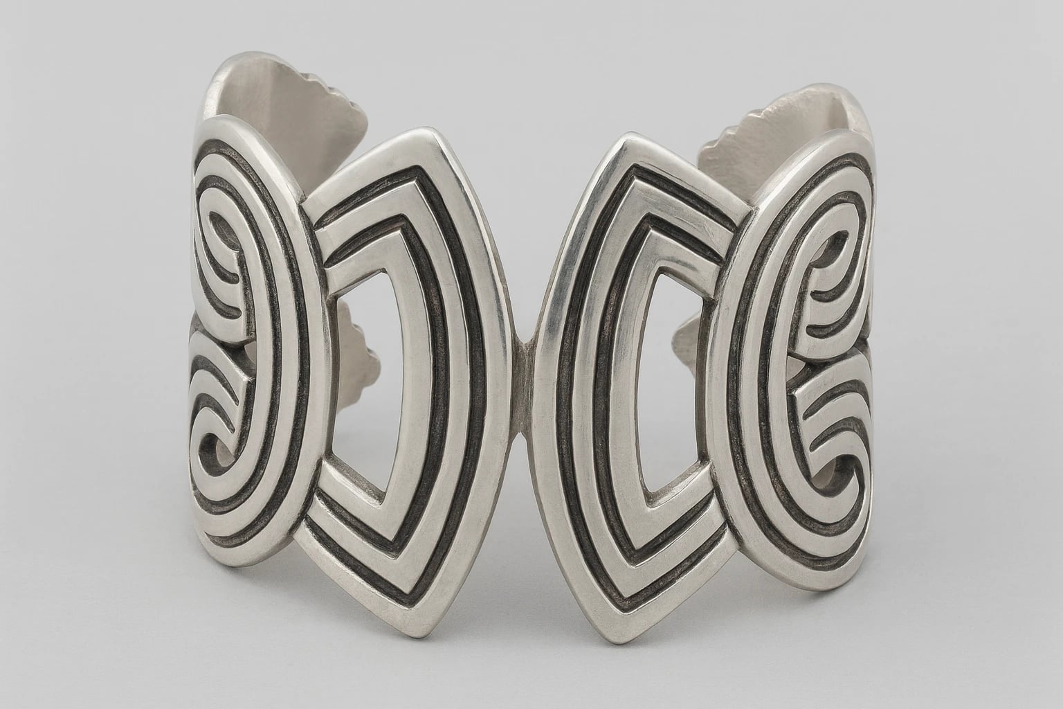 Los Castillo Geometric Scroll Cuff Bracelet