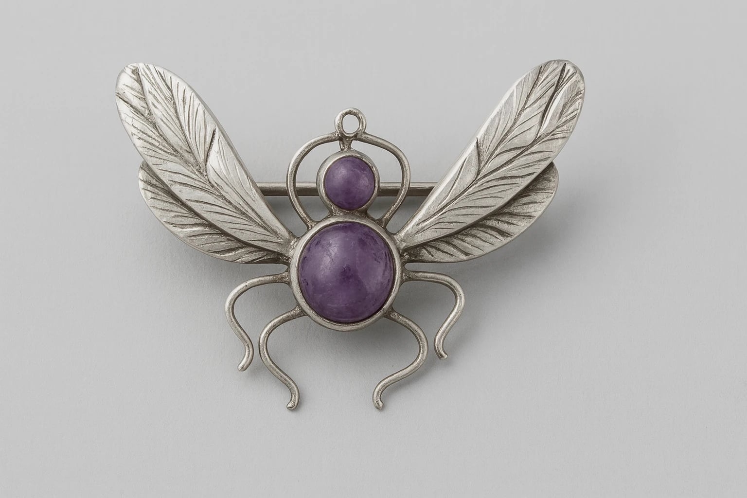 Los Castillo Butterfly Brooch with Amethyst
