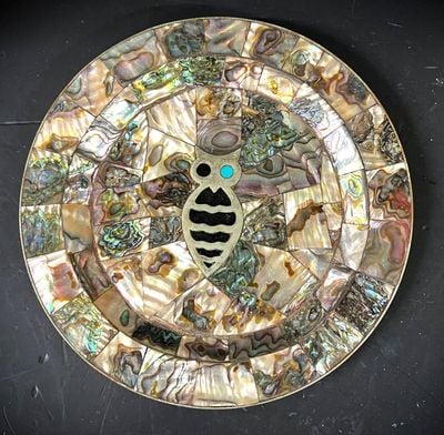 Los Castillo Insect-Motif Plate with Abalone Mosaic