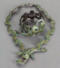 Silver piece from the Fish-in-Waves, Design No. 5644 design family