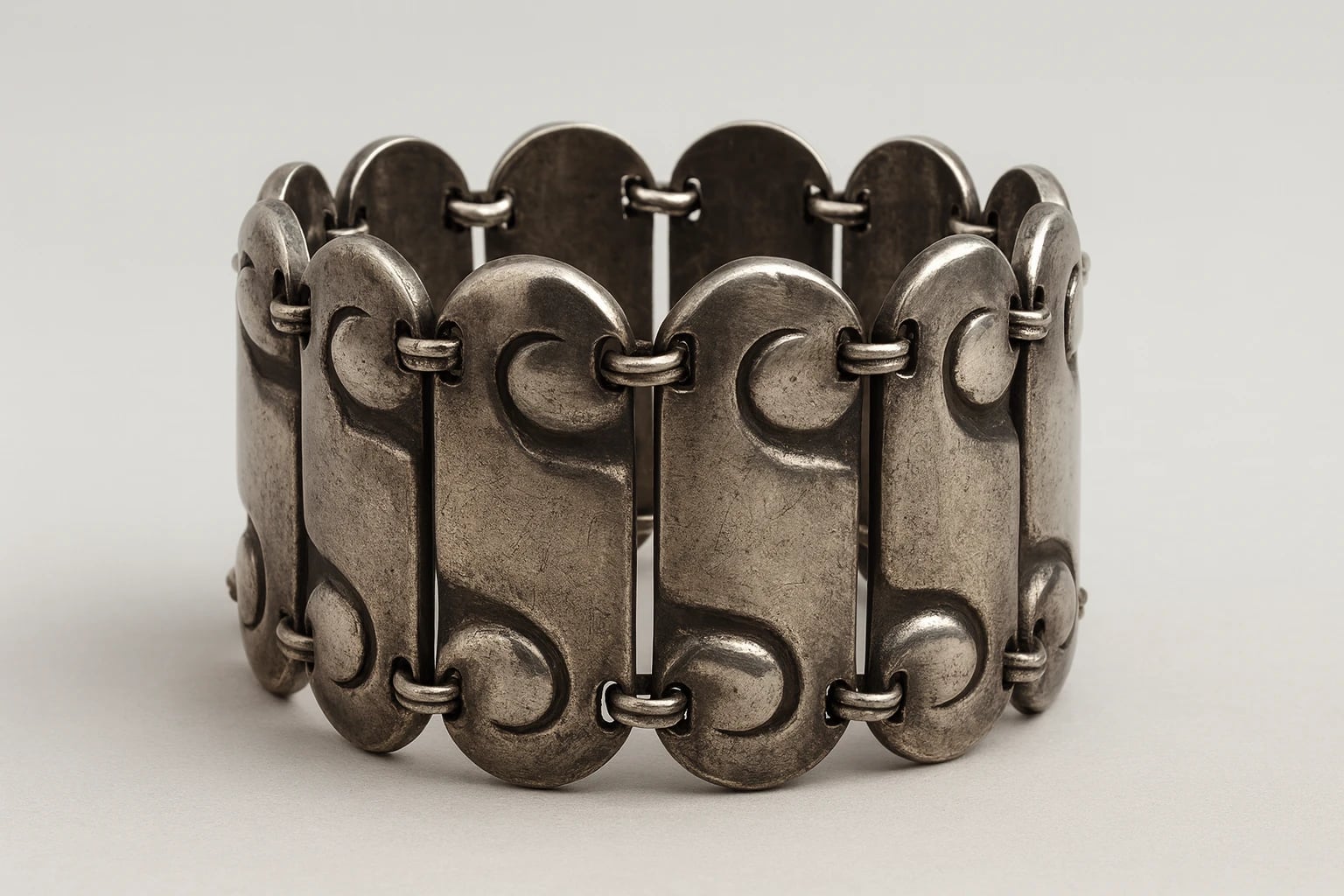 MATL (Matilde Poulat) Tube Link Bracelet with Scroll Ends