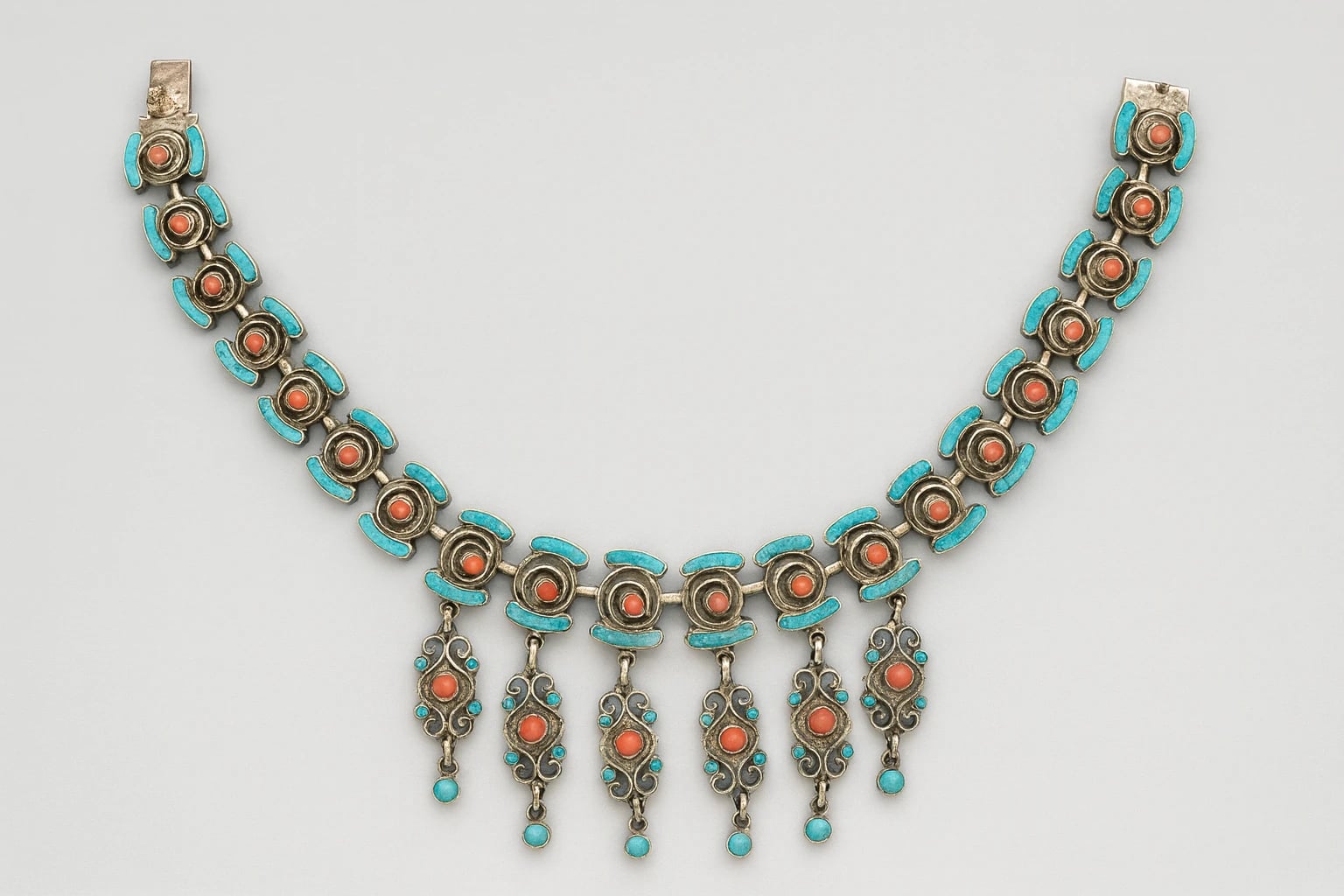 MATL (Matilde Poulat) Drop Necklace with Turquoise and Coral