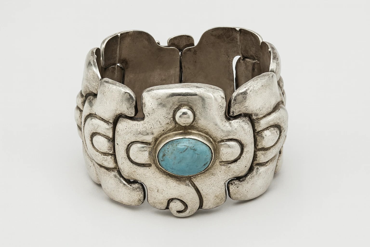 MATL (Matilde Poulat) Scroll-Link Cuff Bracelet with Turquoise