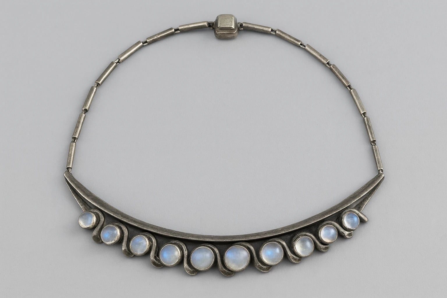 Antonio Pineda Silver and Moonstone Necklace