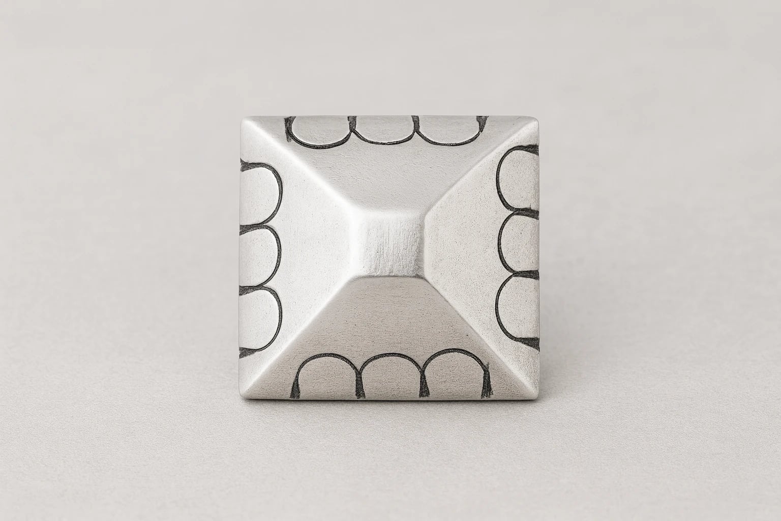 William Spratling Square Silver Pyramid Shaped Button