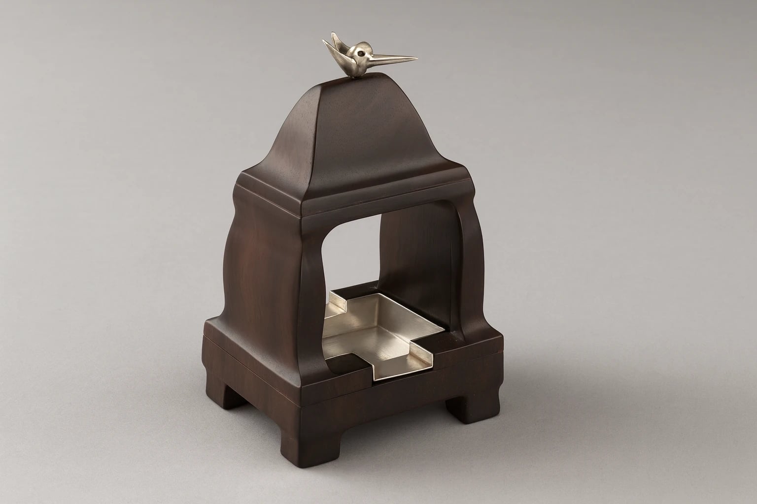 William Spratling Rosewood Temple with Silver Inset Ashtray