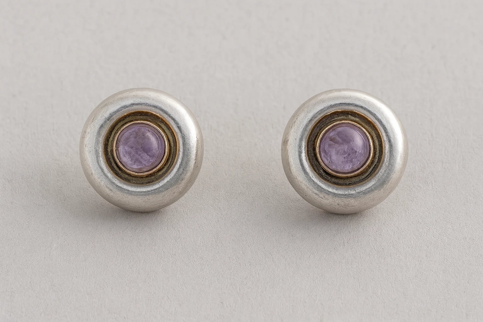 William Spratling Round Amethyst Earring