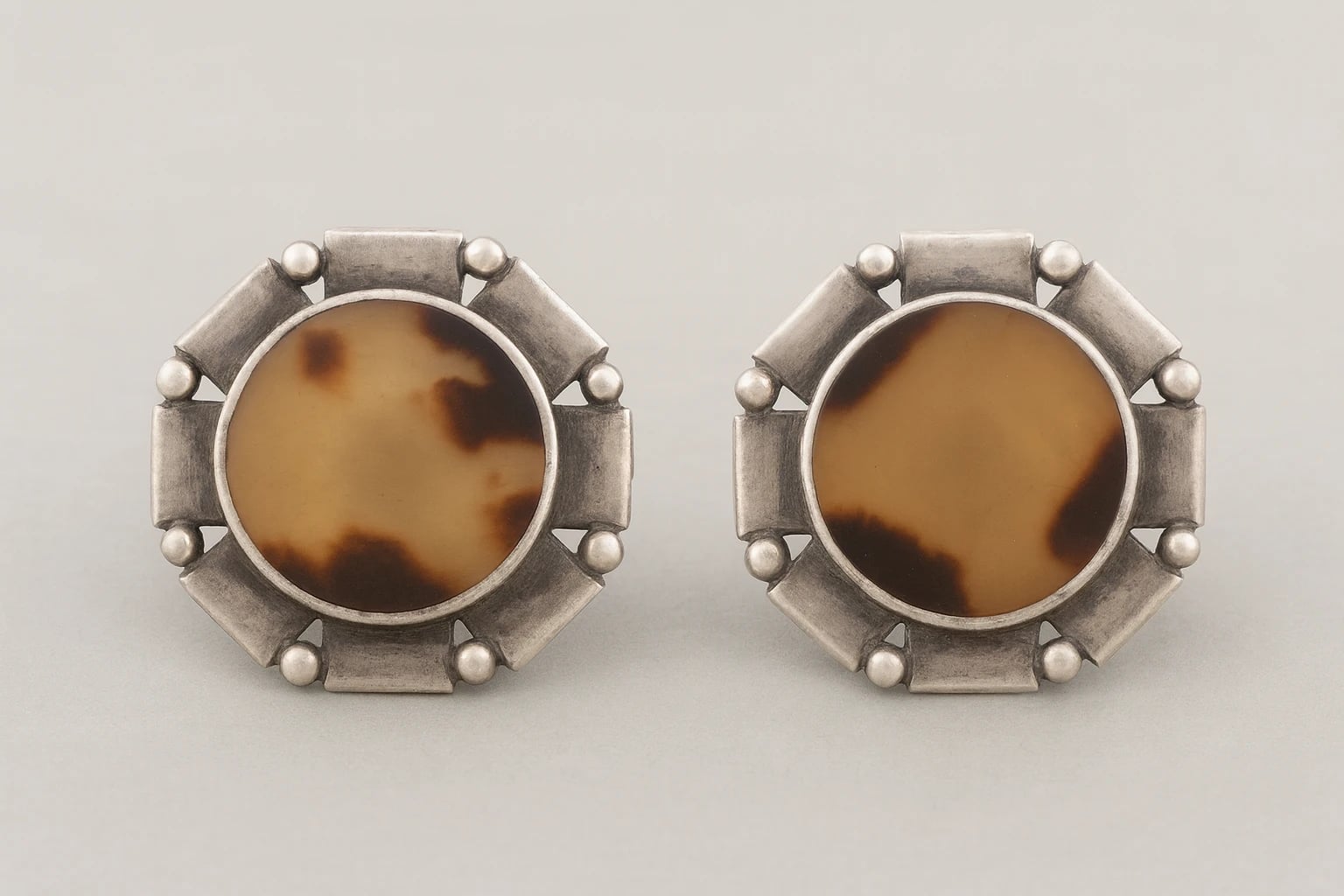 William Spratling Handsome Earrings of Tortoise Shell