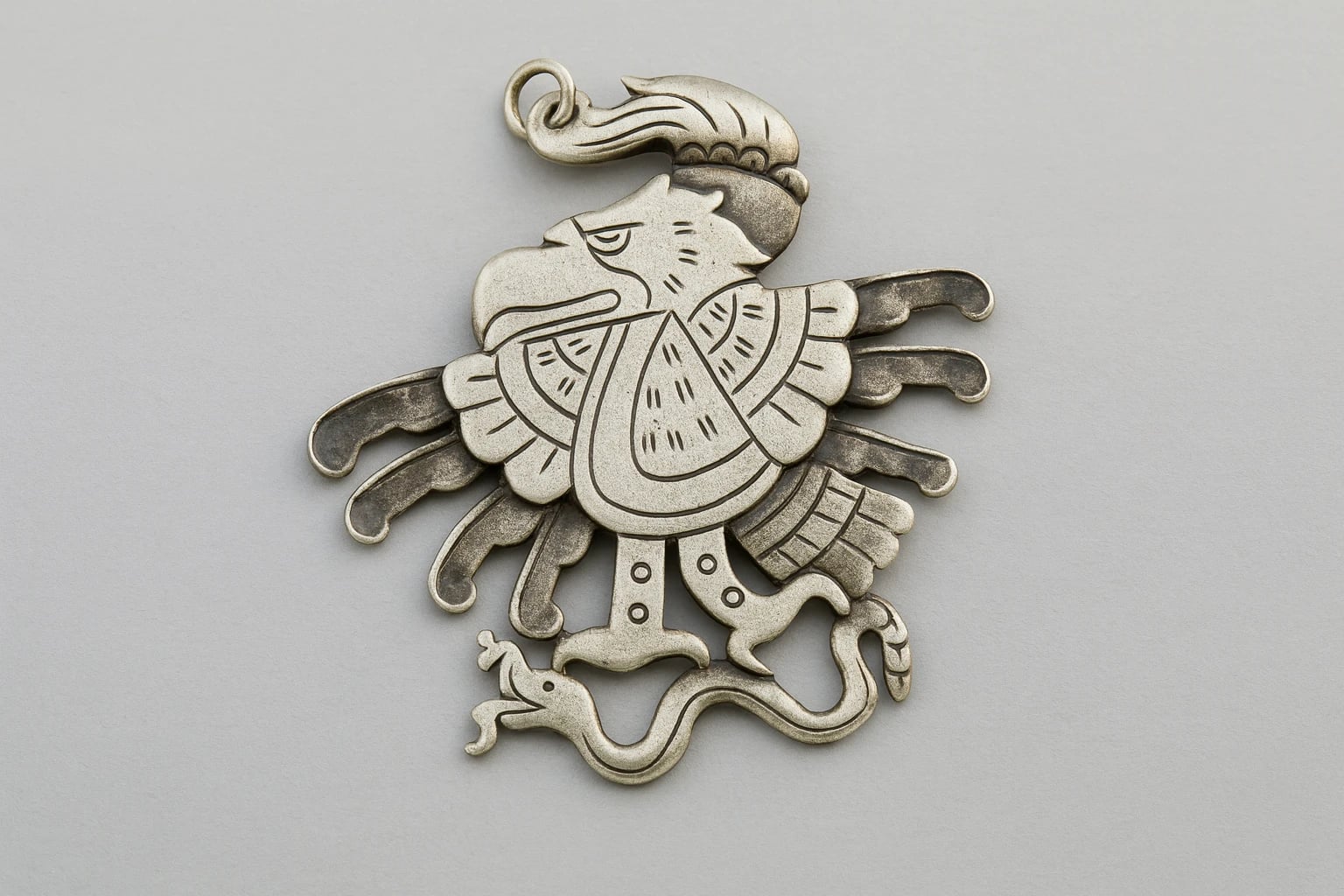 William Spratling Feathered Eagle Pendant Necklace